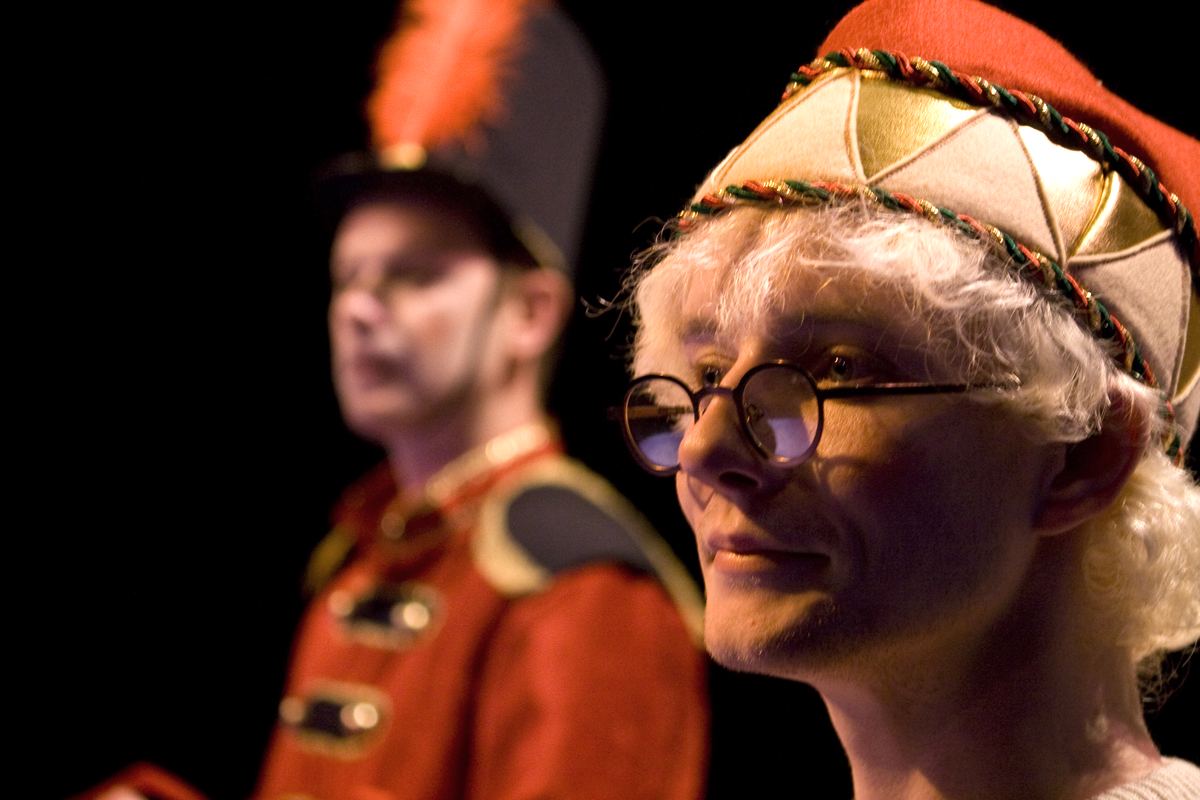Stephen Hickman and Callum Small in Plum and me, Will. Sherman Cymru. Photo: Nick Allsop